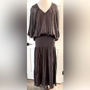 Free People bohemian smocked detail maxi dress, size S